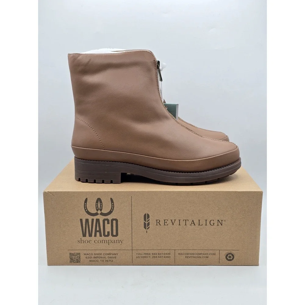Womens‎ Size 9 D Leather Boots, Side Zip, Mercer, by Revitalign Orthotic - Tan
